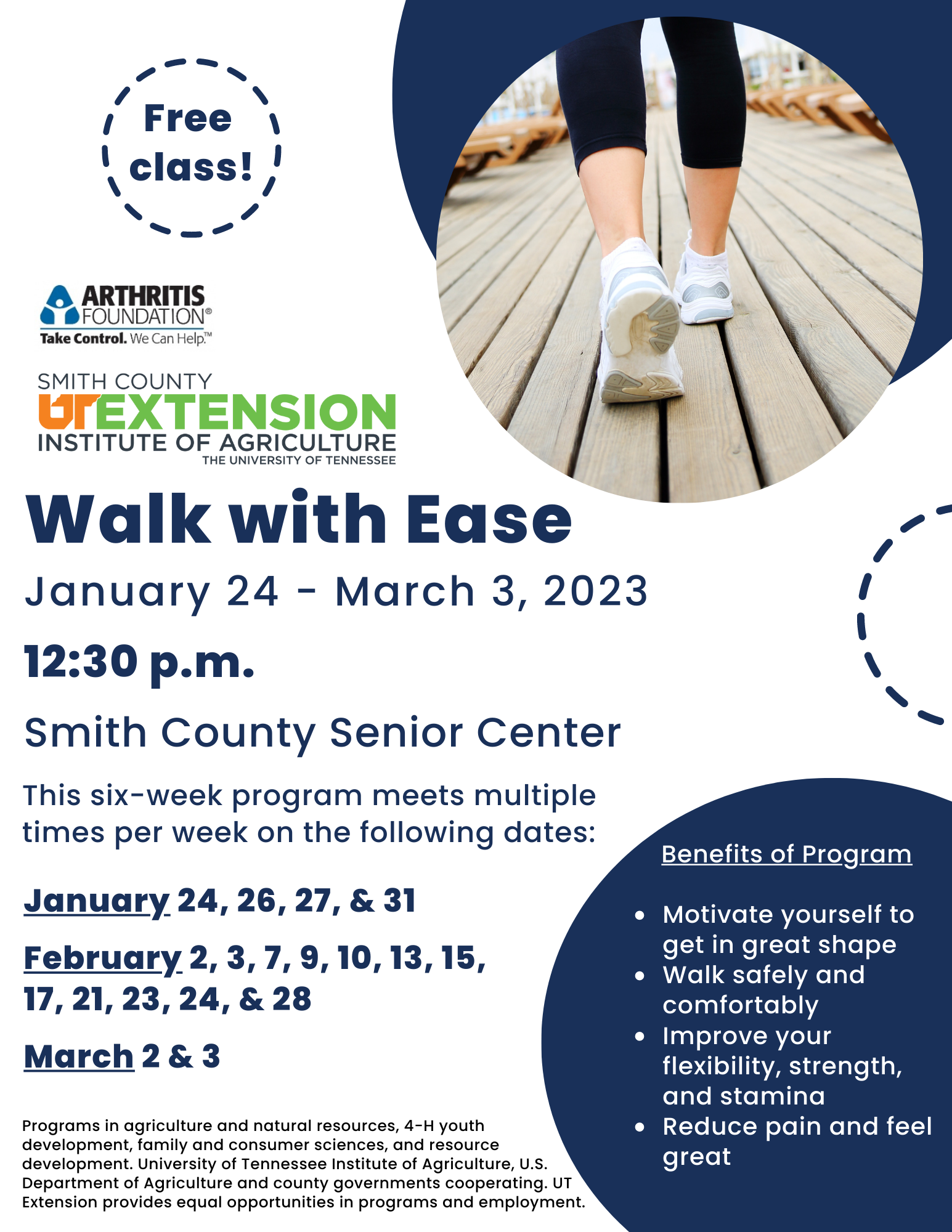 Walk with Ease | January 24 - March 3, 2023 | Smith County
